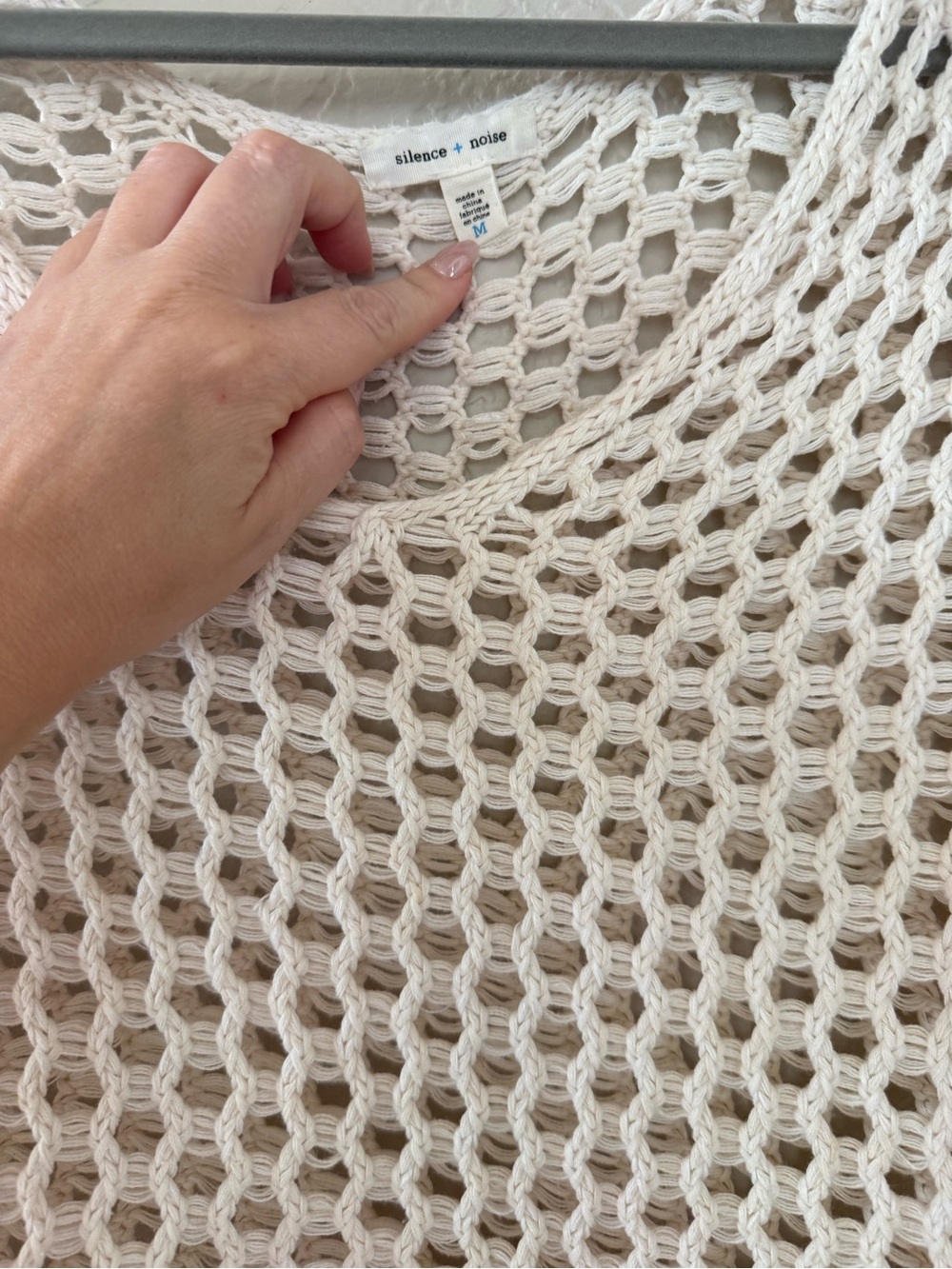 silence + noise Cream Crochet Open-Knit Sweater - Picture 2 of 4